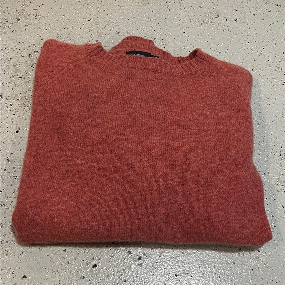J. CREW FACTORY CREWNECK LAMBS WOOL KNIT SWEATER BURNT ORANGE SIZE LARGE - Picture 1 of 11